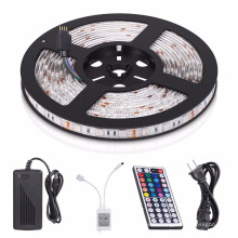 LED Strip Lights SMD 5050 Waterproof 16.4ft 5M 60leds/meter RGB Color Changing Flexible LED Rope Lights with12V 5A Power Supply